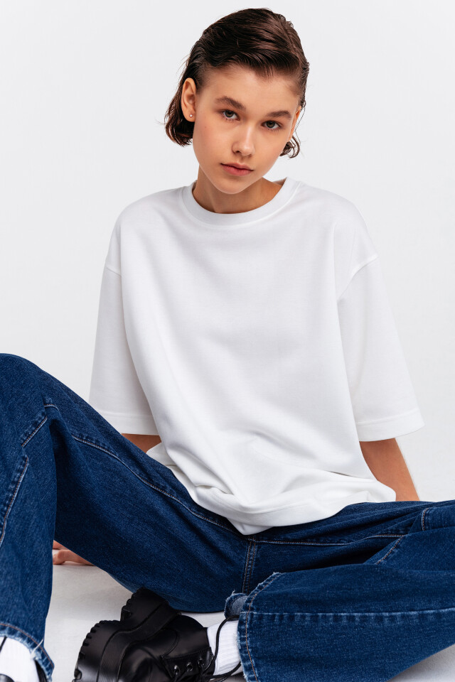 Футболка спортивная oversize - цвет белый - 7