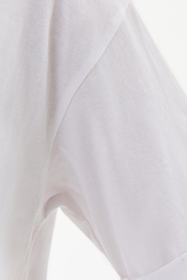 Футболка хлопковая oversize - цвет белый - 6