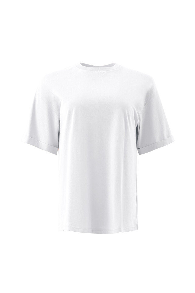 Футболка хлопковая oversize - цвет белый - 7