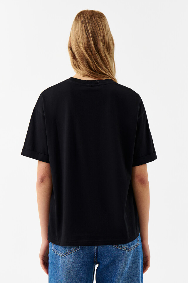 Футболка хлопковая oversize - цвет черный - 2