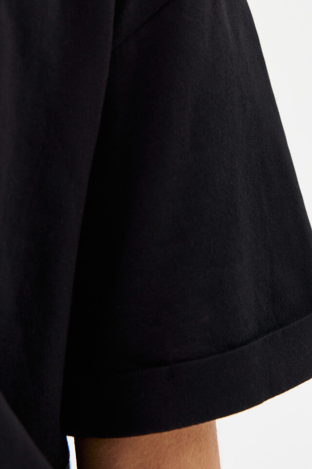 Футболка хлопковая oversize - цвет черный - 5