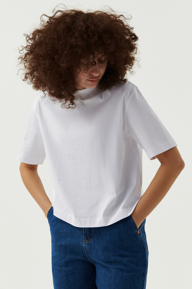 Футболка хлопковая oversize - цвет белый - 1