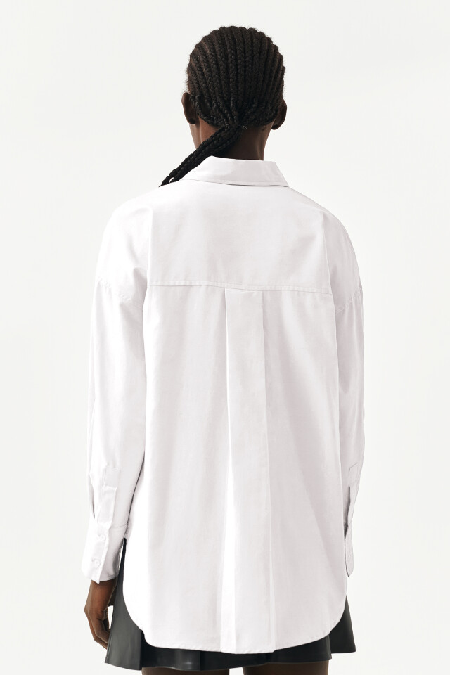 Рубашка классическая oversize - цвет белый - 2