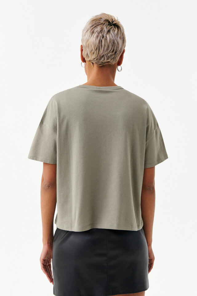 Футболка хлопковая oversize - цвет зеленый - 2