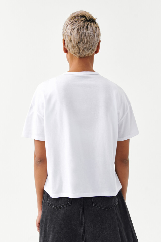 Футболка хлопковая oversize - цвет белый - 2