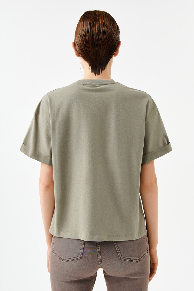 Футболка хлопковая oversize - цвет зеленый - 2