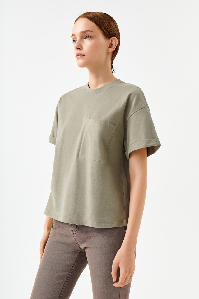 Футболка хлопковая oversize - цвет зеленый - 3
