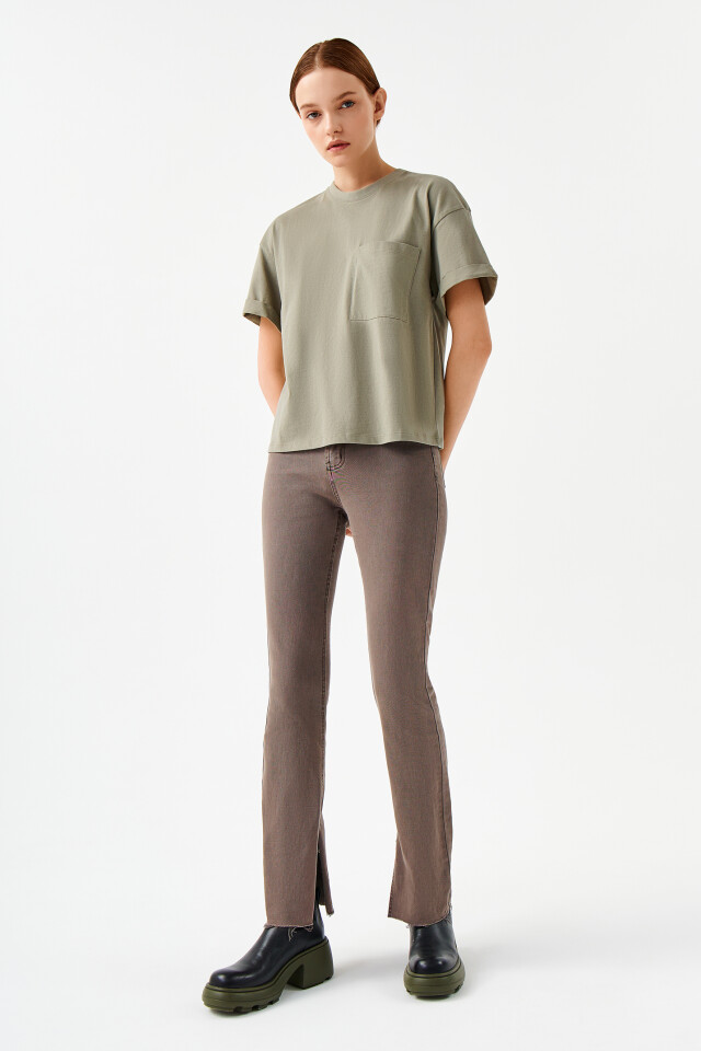 Футболка хлопковая oversize - цвет зеленый - 4