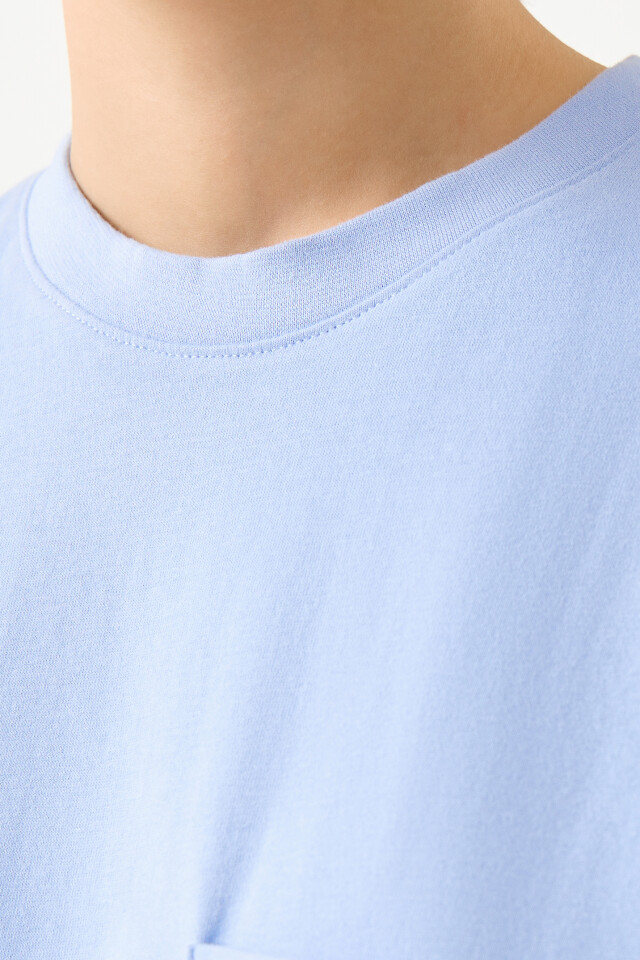 Футболка хлопковая oversize - цвет голубой - 6
