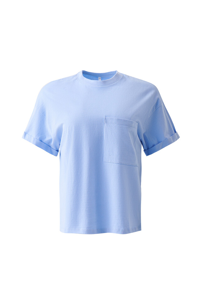 Футболка хлопковая oversize - цвет голубой - 7