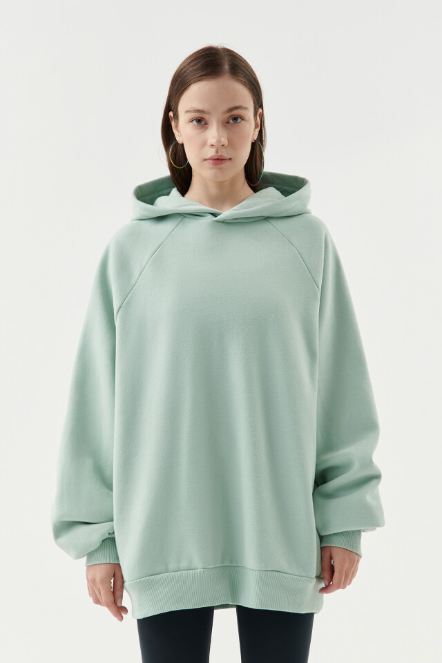 Худи хлопковая super oversize - цвет голубой - 1