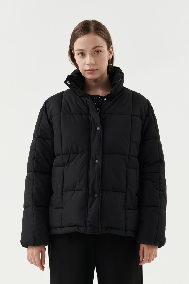 Куртка стеганая oversize - цвет черный - 1