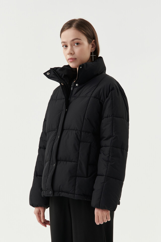 Куртка стеганая oversize - цвет черный - 3