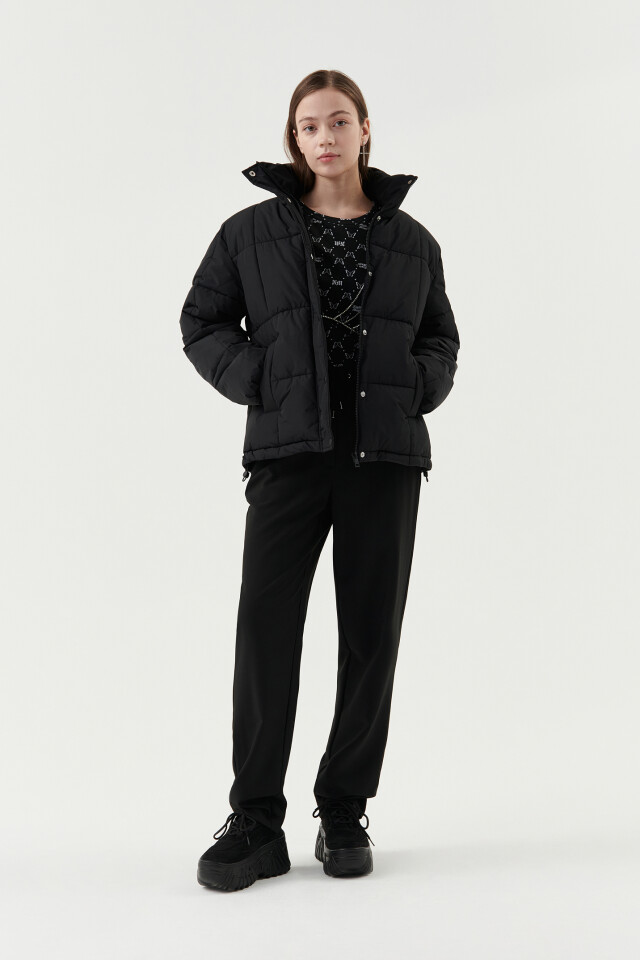 Куртка стеганая oversize - цвет черный - 4