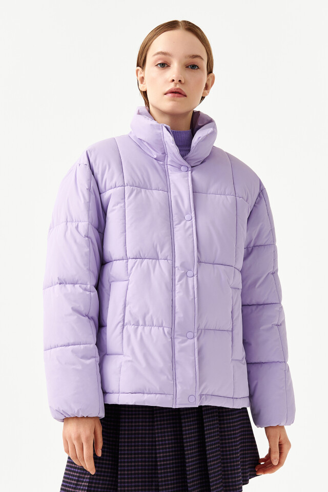 Куртка стеганая oversize - цвет сиреневый - 1