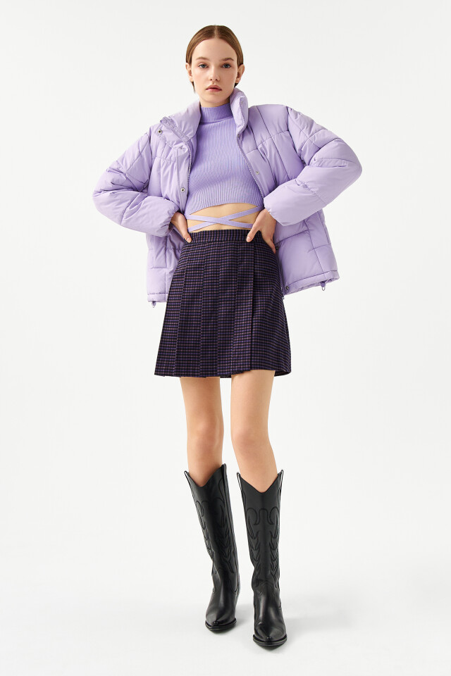 Куртка стеганая oversize - цвет сиреневый - 4