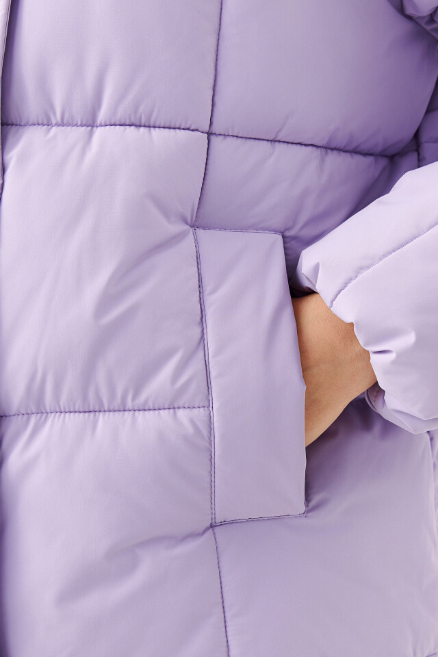 Куртка стеганая oversize - цвет сиреневый - 6