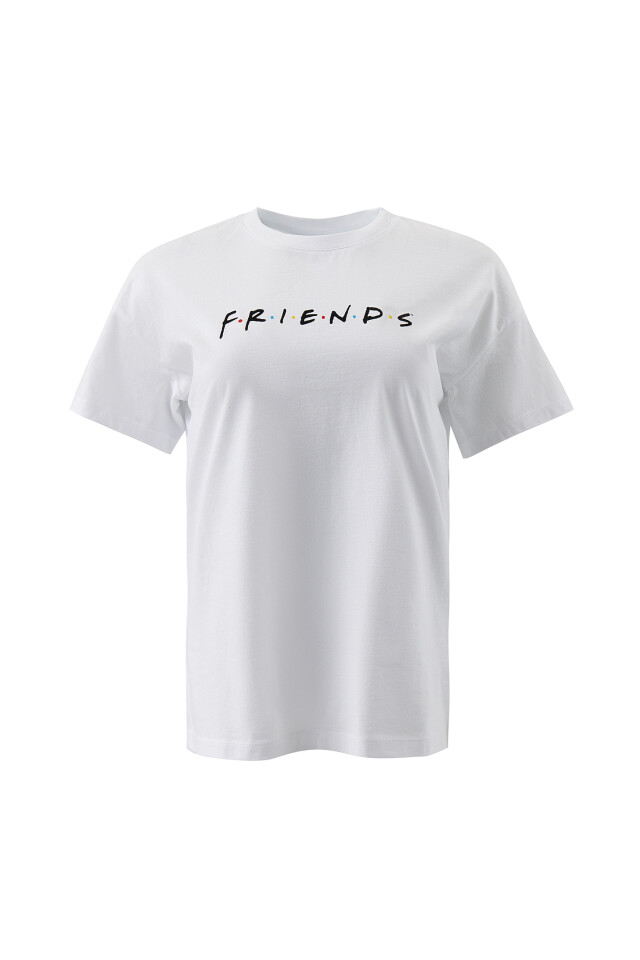 Футболка хлопковая с логотипом friends - цвет белый - 7
