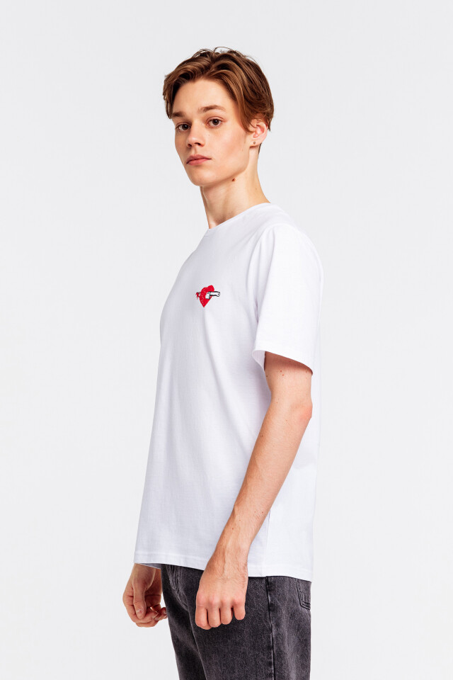 Футболка хлопковая oversize с принтом - цвет белый - 2