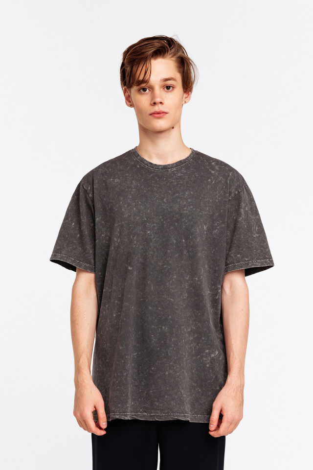 Футболка хлопковая oversize с вареным эффектом - цвет зеленый - 4