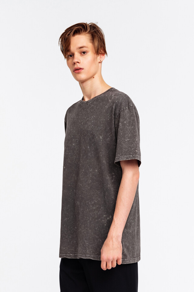 Футболка хлопковая oversize с вареным эффектом - цвет зеленый - 5