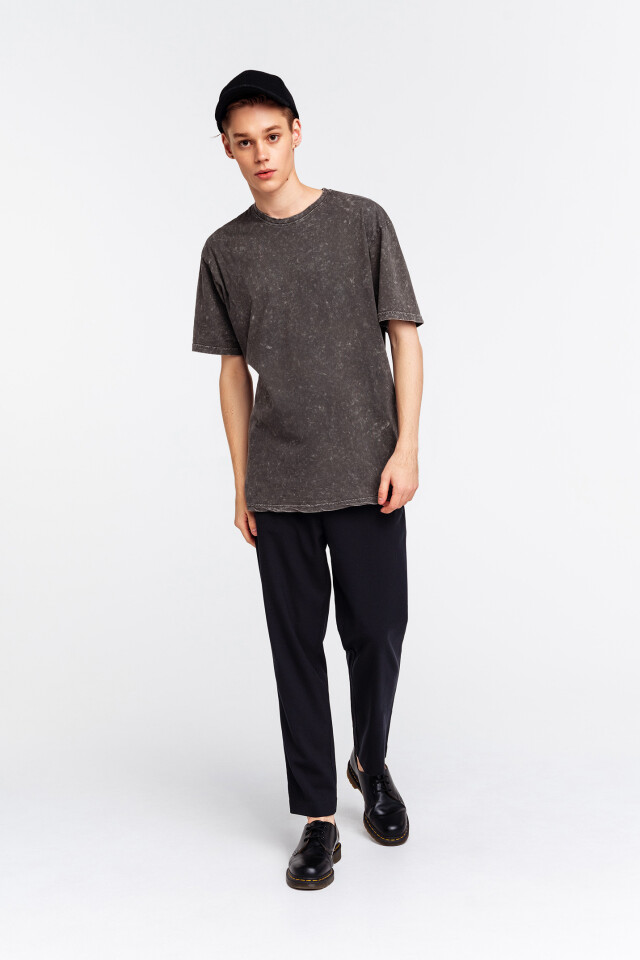 Футболка хлопковая oversize с вареным эффектом - цвет зеленый - 2