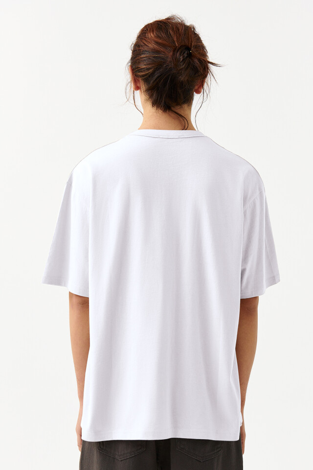 Футболка хлопковая oversize - цвет белый - 2