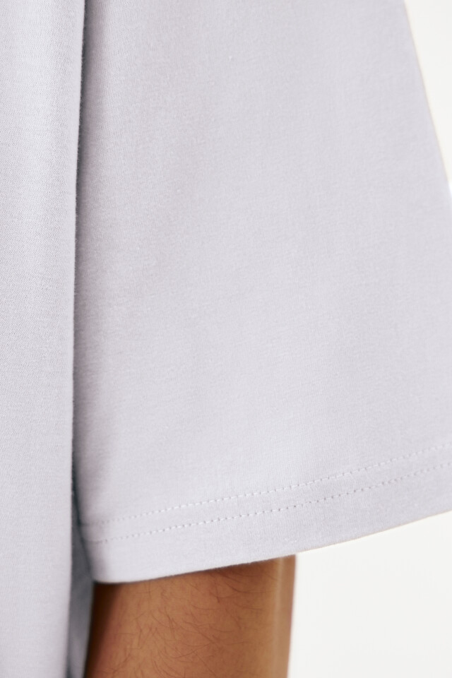 Футболка хлопковая oversize - цвет белый - 6