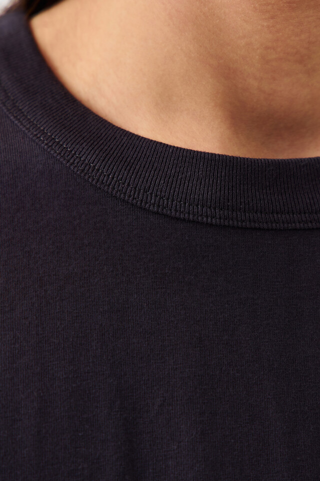 Футболка oversize хлопковая базовая - цвет черный - 6