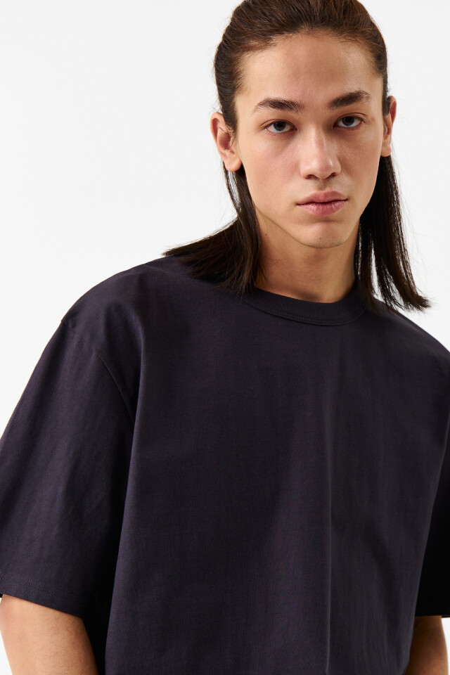 Футболка oversize хлопковая базовая - цвет черный - 7