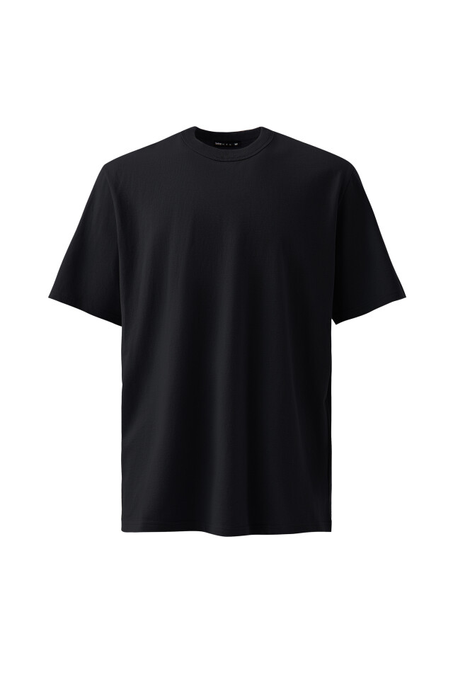 Футболка oversize хлопковая базовая - цвет черный - 8