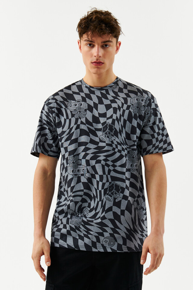 Футболка хлопковая oversize - цвет серый - 1
