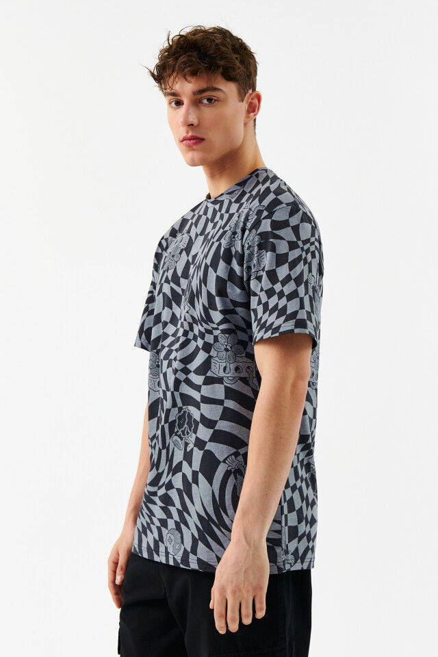 Футболка хлопковая oversize - цвет серый - 3
