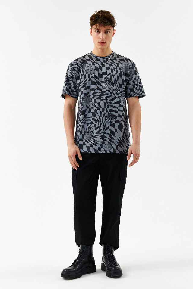 Футболка хлопковая oversize - цвет серый - 4