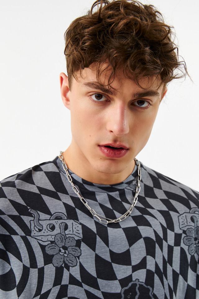 Футболка хлопковая oversize - цвет серый - 7