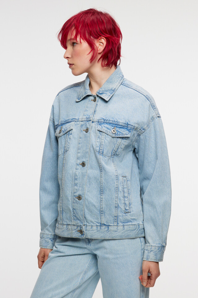 Куртка джинсовая oversize - цвет голубой - 3