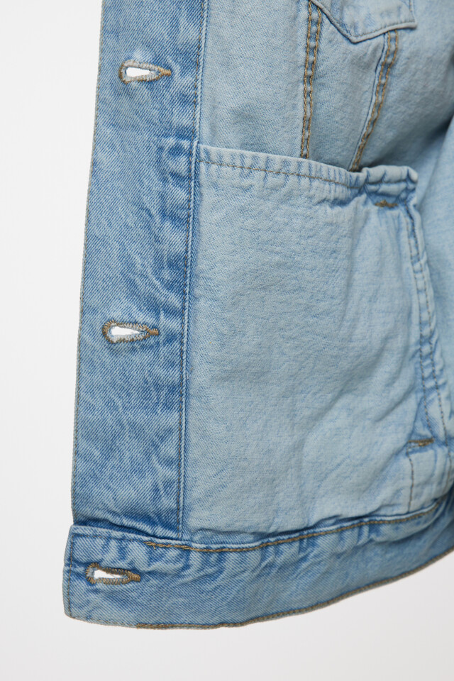 Куртка джинсовая oversize - цвет голубой - 7