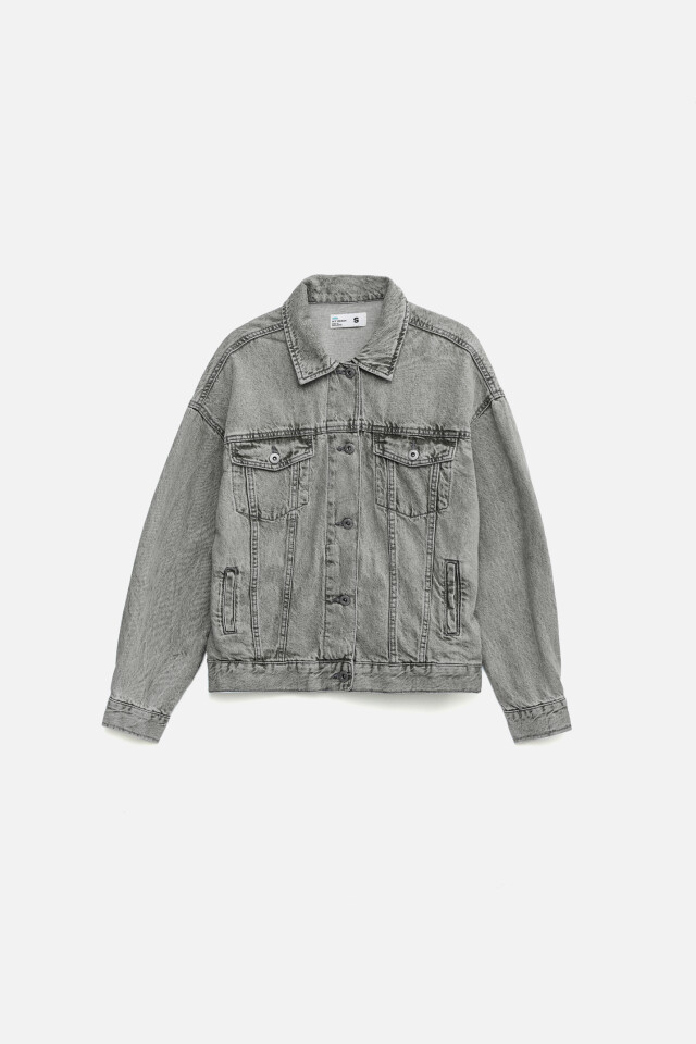 Куртка джинсовая oversize - цвет серый - 8