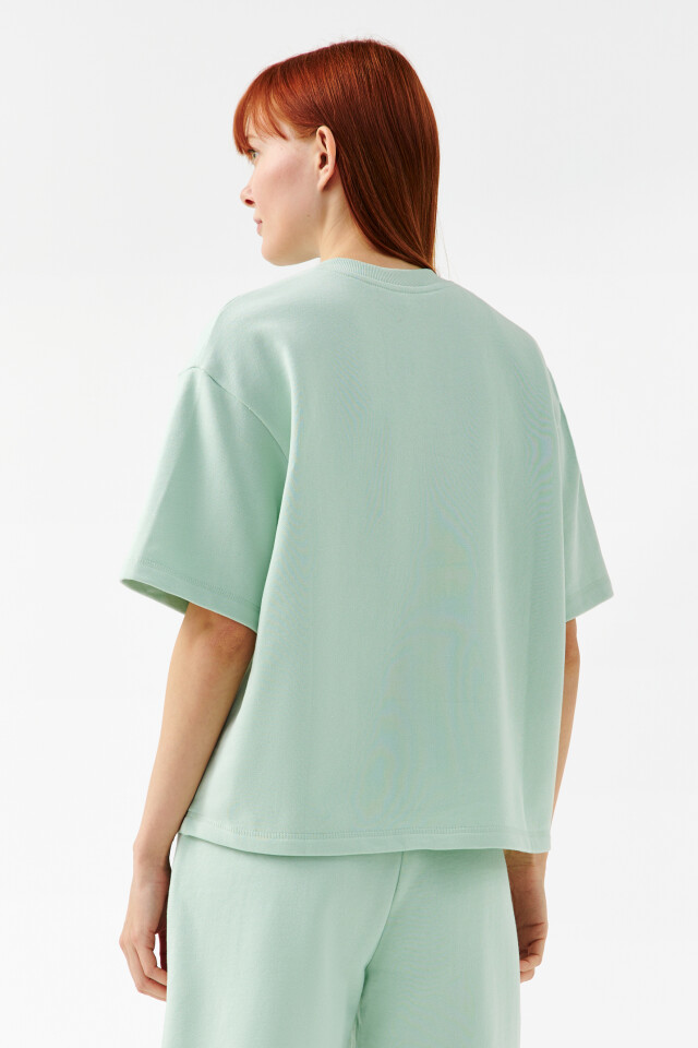 Футболка хлопковая oversize - цвет голубой - 2