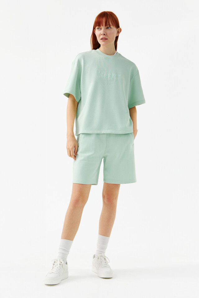 Футболка хлопковая oversize - цвет голубой - 4