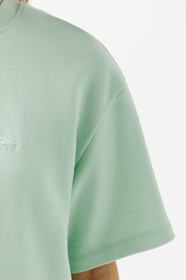 Футболка хлопковая oversize - цвет голубой - 6