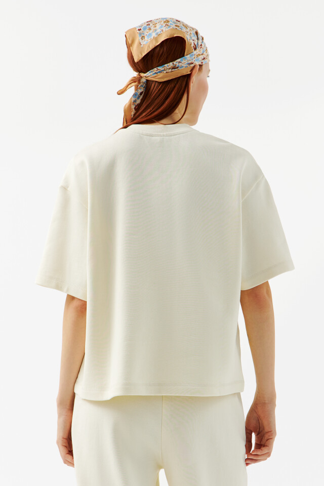 Футболка хлопковая oversize - цвет белый - 2