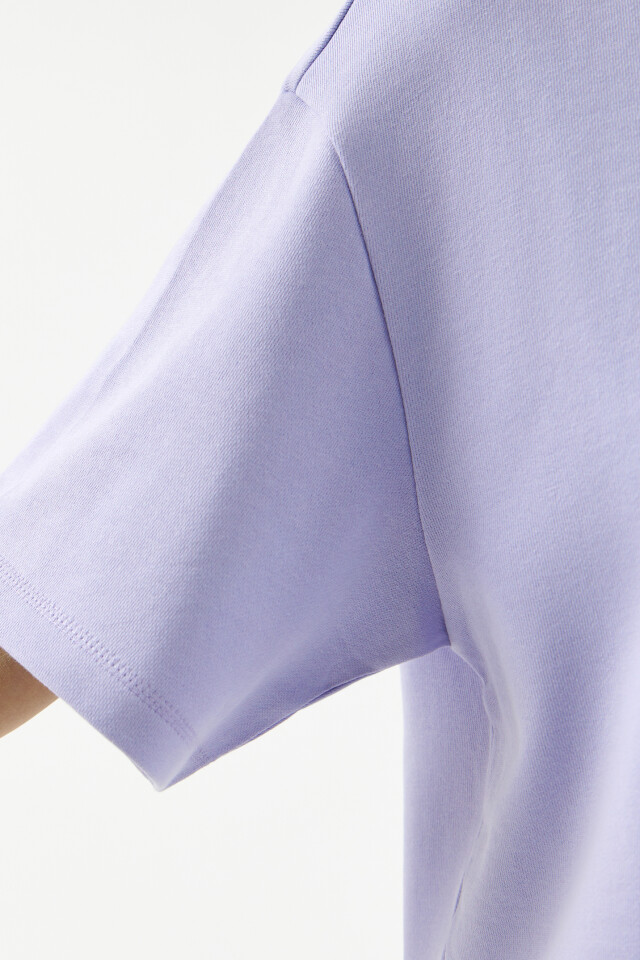 Футболка хлопковая oversize - цвет сиреневый - 6