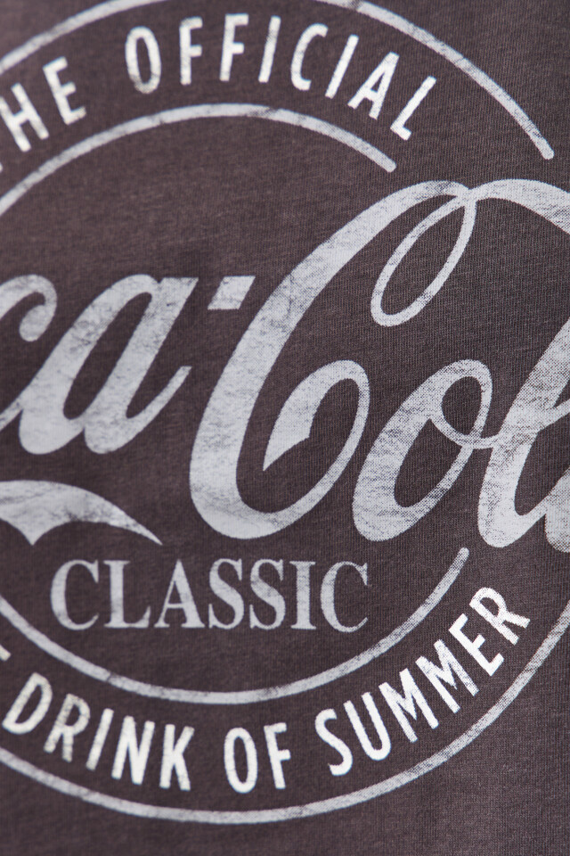 Майка хлопковая с принтом coca-cola - цвет серый - 5