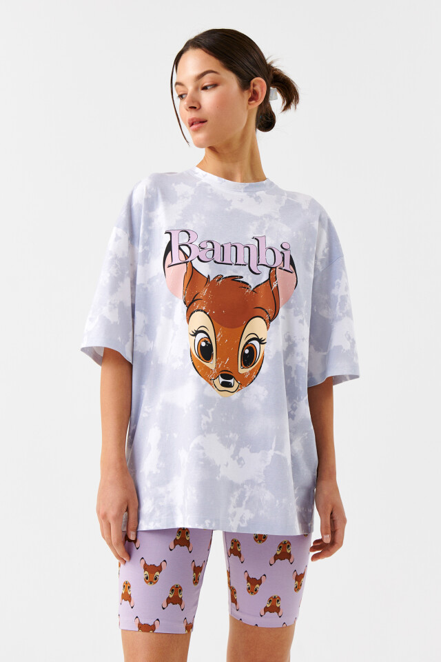Футболка oversize с принтом бэмби - цвет мультиколор - 1