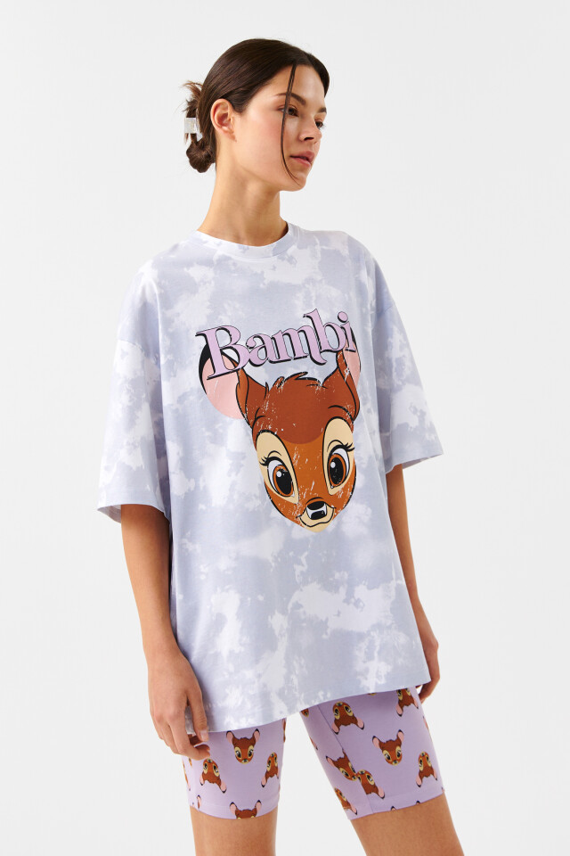 Футболка oversize с принтом бэмби - цвет мультиколор - 2