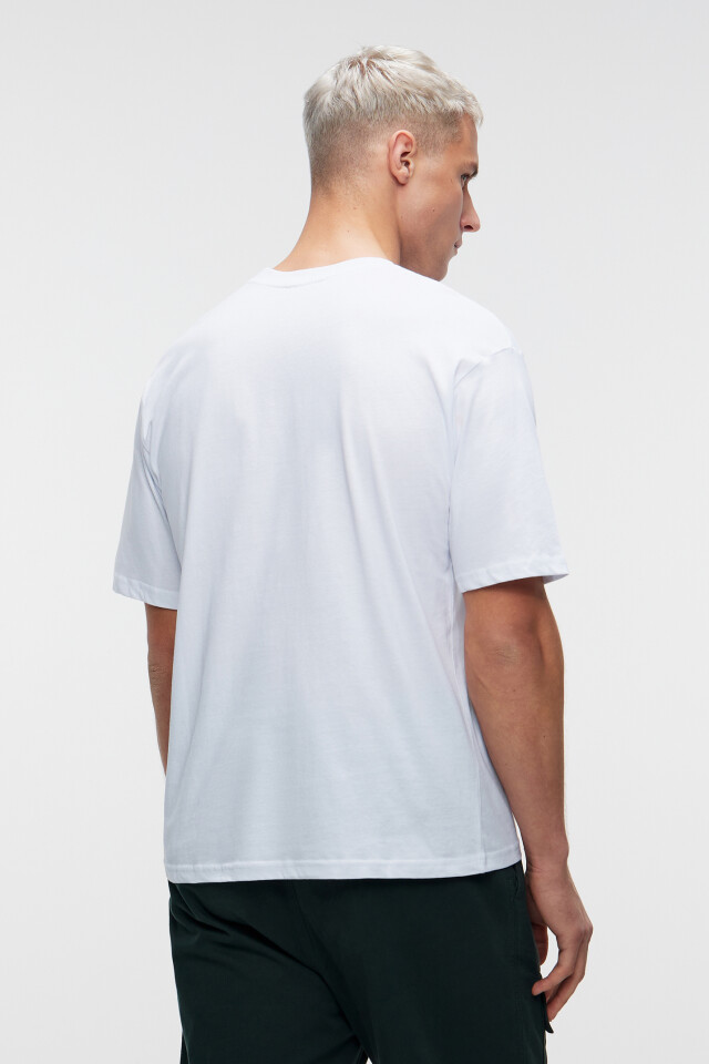 Футболка хлопковая базовая oversize - цвет белый - 3