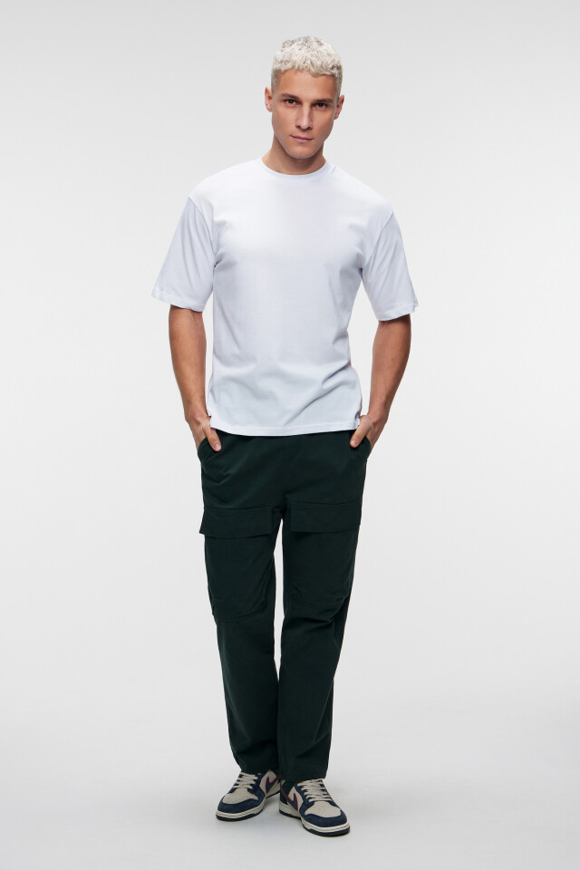 Футболка хлопковая базовая oversize - цвет белый - 4
