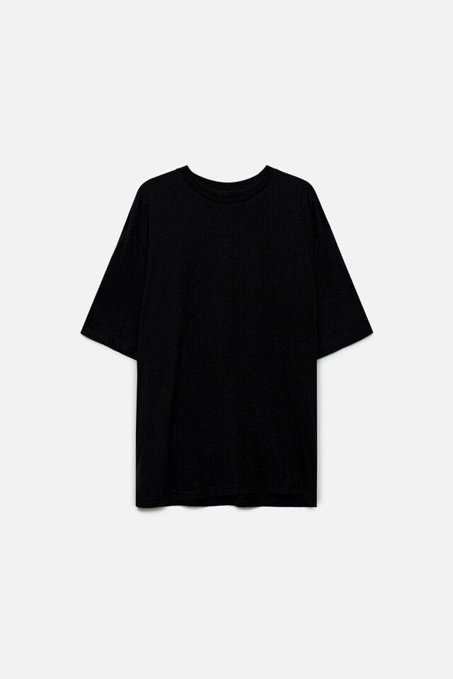 Футболка хлопковая базовая oversize - цвет черный - 7