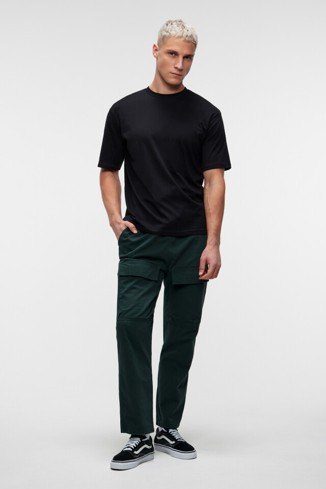 Футболка хлопковая базовая oversize - цвет черный - 4